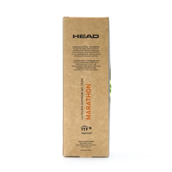 Мяч теннисный HEAD Marathon 3B, 578183, крафт. упак.3шт, без давления, фетр, нат.резина,желтый за 1&nbsp;055.70 ₽ в Костроме